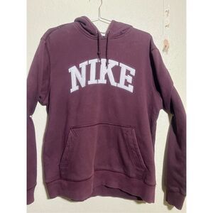 Nike Hoodie Women’s Sz L Funnel Center Swoosh Marron Pullover